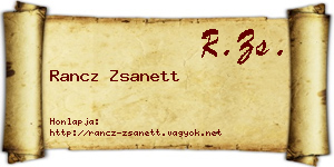 Rancz Zsanett névjegykártya